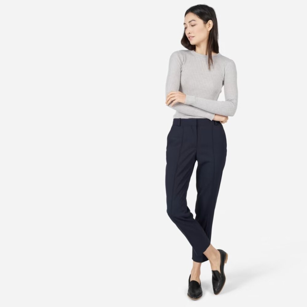 Everlane The Italian GoWeave Cropped Trouser Navy Size 0